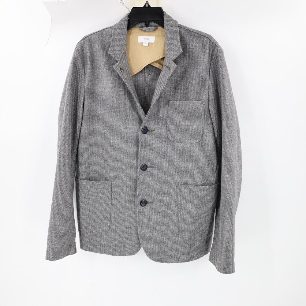 Closed Worker Jacket Mens 38 Wool Blend Three Button patch Pockets houndstooth